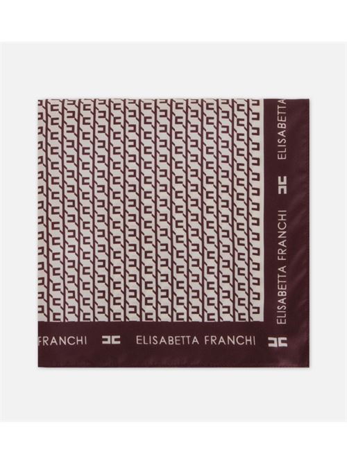 FOULARD IN TWILL DI SETA ELISABETTA FRANCHI | FO15F56E2EH8 Merlot/Milk